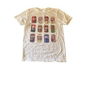 Novelty Dr Pepper Softstyle Graphic T-Shirt S White Casual Steetwear